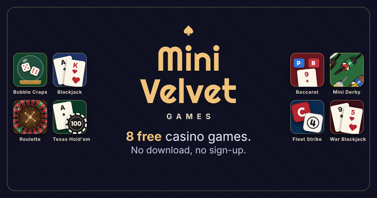 Free Casino Games Online | Mini Velvet Games